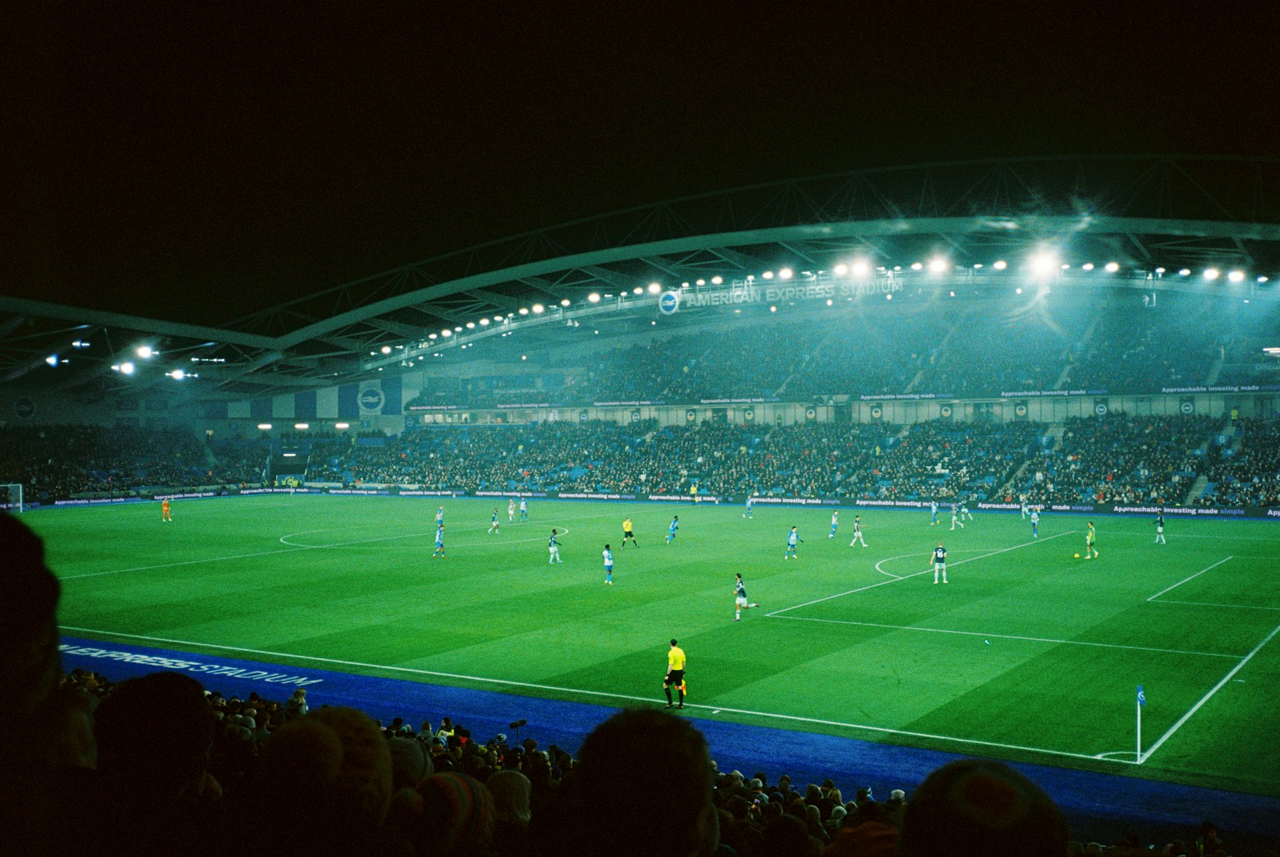 Soccer match under stadium lights, shown as concept imagery